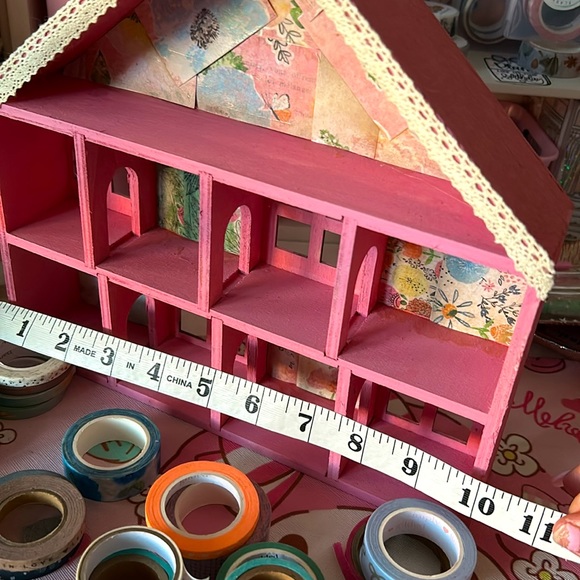 🎀Pink House Container with Washi Tape Desk Stationery Decor Shabby Chic 🎀 - Picture 7 of 8